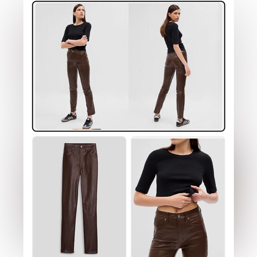 Gap Brown Faux Leather Jeans!! Size: 00/24 Winter Must!!